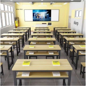 学校美术培训班课桌椅中小学生双人辅导补习午托班课桌长条写字桌