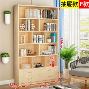 实木书架书柜带门自由组合现代书橱置物架落地儿童松木格子储物柜