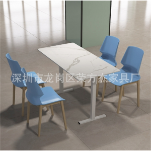 食堂餐桌椅简洁经济型学校食堂餐桌椅白蜡实木餐椅公司饭堂组合职工