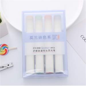 加粗护眼荧光笔套装软头莫兰迪色彩色记号笔中学生重点标记手账笔