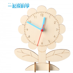 创意diy手工制材料包钟表模型小学生认识时间时钟教具科技小制作