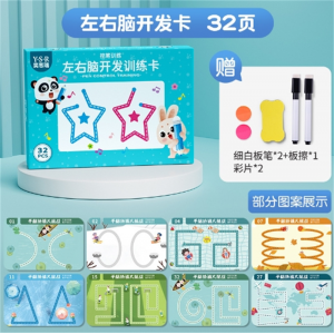 左右脑开发 儿童控笔训练字帖幼儿园宝宝专注力图画描红本水画画涂鸦涂色绘本