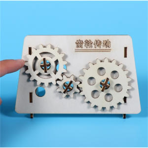 齿轮传动 儿童科学实验教具小学生手工科技小制作拼装模型齿轮加速减速传动