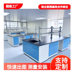 实验室工作台全钢实验台操作台化验室PP边台钢木中央台通风橱边柜