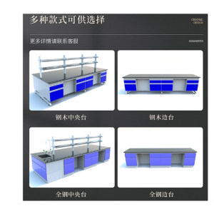 全钢实验台实验室工作台钢木边台中央台通风柜试验桌操作台化验室