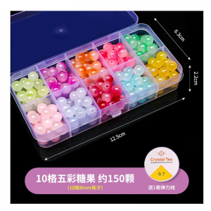 儿童手链串珠diy材料穿珠子玩具琉璃水晶女生手串女孩礼盒串项链