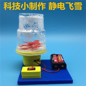 科技小制作静电电动飞雪小学生创意手工材料科学实验益智拼装玩具