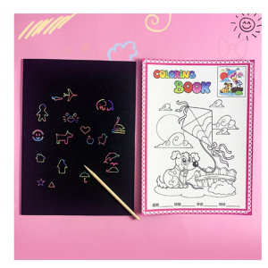 儿童炫彩刮画纸A4幼儿园彩色刮刮画16k刮蜡纸8k沙画小学生刮画本