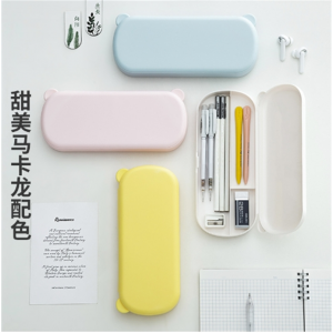 可爱具盒学生简约马卡龙分格铅笔盒pp防水大容量文具收纳盒