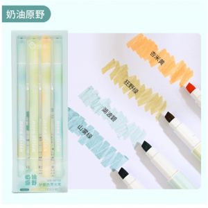头荧光笔学生用高颜值标记划重点记号笔淡色护眼色系盒装彩色笔