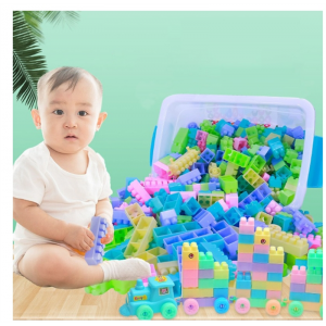 儿童大颗粒塑料积木桶装底板 宝宝幼儿园早教益智拼插拼装DIY玩具