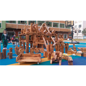 幼儿园室内外游乐设施自主游戏碳化套装系列户外碳化拼插洞洞积木