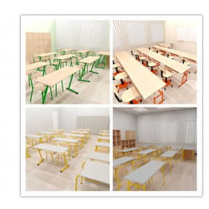 中小学生幼儿园课桌椅培训辅导班儿童手工绘画美术桌学校课桌椅