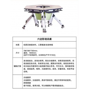 合富盈科 六边形培训桌 多功能组合可分组教学时尚个性可折叠存放