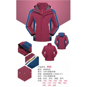 学校校服套装学生冲锋衣保暖外套三合一防水防风808