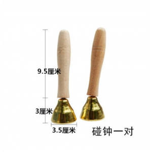带手柄碰钟 厂家供应奥尔夫乐器碰铃 批发儿童手摇音乐早教乐器铜碰铃