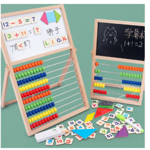 儿童蒙氏计算架木质画板加减法数数神器10档珠算架教具木制玩具