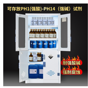 定制实验室化学品存储柜pp药品柜器皿柜耐酸碱双锁试剂柜pp酸碱柜