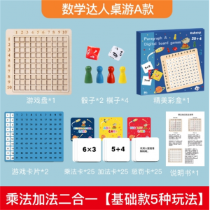 数学达人【A款】（中文） 卡片小学数学二年级乘法口诀背诵神器九九乘法口诀表99乘除法口诀
