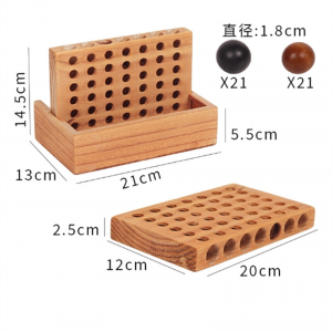 实木四子棋 四连棋四子桌面游戏棋儿童益智力木质早教益智力玩具清仓实木盒装