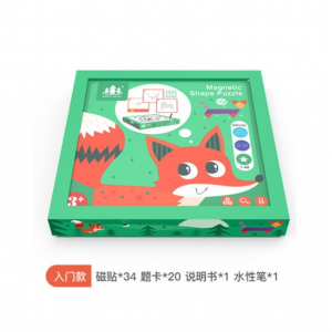 几何磁力创意进阶拼图儿童启蒙氏早教益智磁性七巧板画板木质玩具