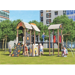 幼儿园户外游乐设施儿童组合滑梯塑木系列 OL-17401