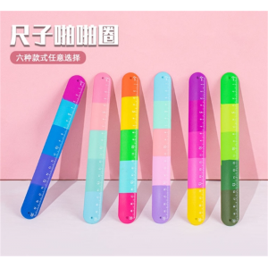 马卡龙色系小学生小尺子高颜值学生硅胶尺子硅胶啪啪圈