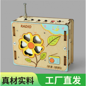 迷你收音机 木质科技小制作小学生DIY手工拼装教玩具科学实验儿童