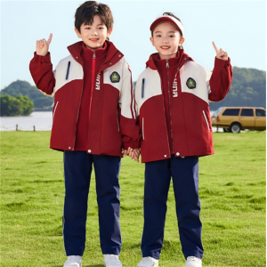 冲锋衣三件套 小学生冲锋衣校服班服秋冬套装幼儿园园服儿童户外