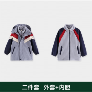 两件套(外套+内胆) 儿童冲锋衣运动套装秋冬装小学生校服春秋装三件套班服幼儿园园服