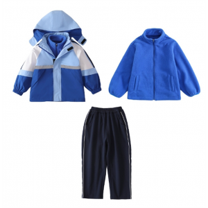 冲锋衣三件套 小学生冲锋衣校服班服秋冬套装幼儿园园服儿童冬季
