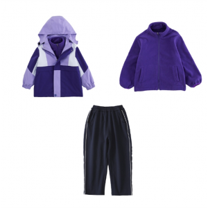 冲锋衣三件套小学生冲锋衣校服班服秋冬套装幼儿园园服儿童冬季