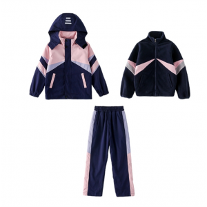儿童冲锋衣运动套装秋冬装小学生校服春秋装三件套班服幼儿园园服