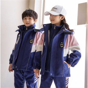 小学生冲锋衣校服班服秋冬套装幼儿园园服儿童冬季冲锋衣三件套