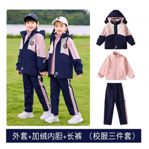 三合一班服防风三件套幼儿园园服小学生秋冬可拆卸冲锋衣校服儿童