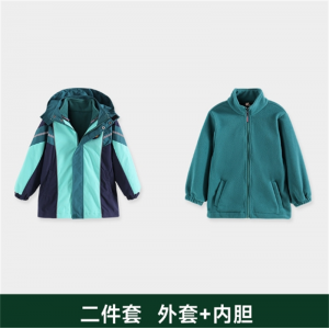 儿童冲锋衣运动套装秋冬装小学生校服春秋装三件套班服幼儿园园服