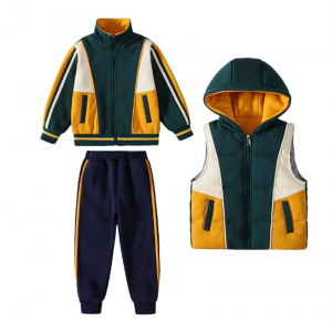 马甲三件套 中小学生校服园服班服幼儿园秋冬套装儿童马甲三件套户外