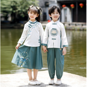 男童套装/女童套装 古装汉服校园儿童合唱演出中国风朗诵唐装秋季学生古装国风表演服