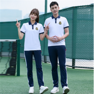 中小学生夏季校服班服运动服男女棉短袖套装初中高中学生校服印字