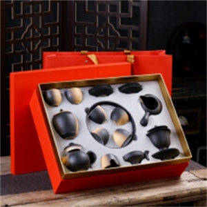 节日礼品厨具礼品德菲摩尔DEPHIMORE复古粗陶茶器黑陶茶具 功夫茶具套装