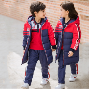 冬季定制小学生校服保暖棉衣中长款连帽棉服幼儿园服毕业班服
