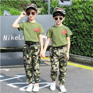 夏装新款儿童迷彩服套装小学生夏令营军训服野战特种兵演出服