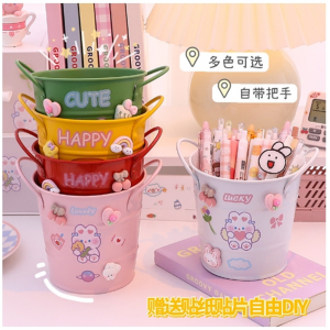 创意笔筒diy桌面收纳盒 少女心儿童女孩学生大容量简约笔桶批发