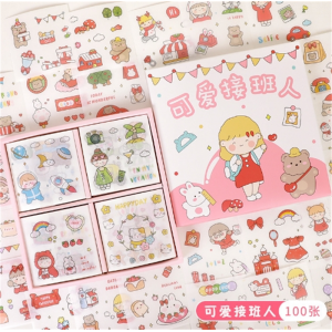 中小学生手账贴纸袋装贴画标记贴文具装饰品盒装批发