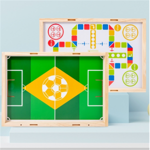 儿童木制桌面足球玩具二合一趣味飞行棋双人对战亲子互动益智玩具