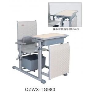 求展 午休国标课桌椅QZWX-TG980 手动调节课桌椅升降，桌斗可前后移动