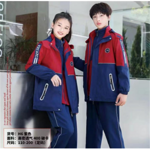 时尚款式校服儿童冲锋衣三合一春秋冬款保暖内胆校服中外套学院风老师学生