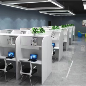 白色自习桌自习室考研学校自习桌一对一培训桌沉浸式隔断书桌