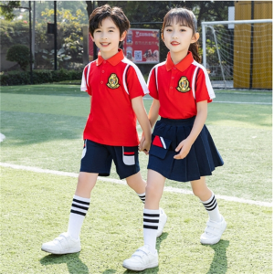 幼儿园园服夏季小学生校服套装英伦风儿童班服潮夏装短袖T恤两件