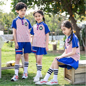 童装夏季学院风小学生校服幼儿园园服夏装班服男女童短袖衬衫套装